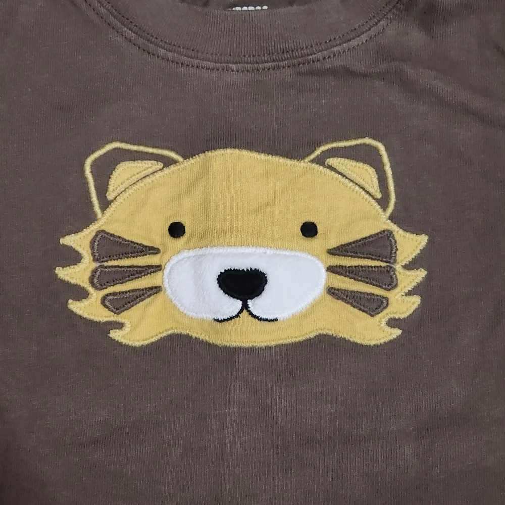 Gymboree Brown short sleeve Tee with Tiger Face Size 6-12 Mo